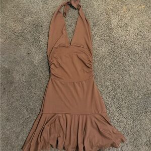 Brown Halter Dress
